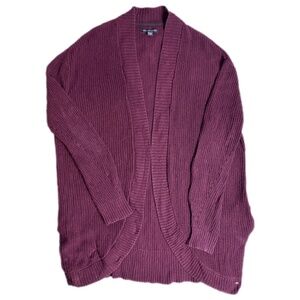 American Eage Women’s Open Front Knit SZ S Burgundy Cardigan w/Pockets